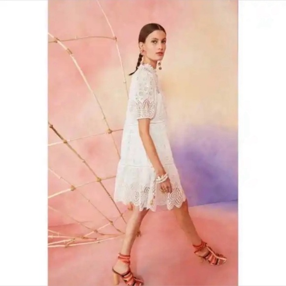 Ulla Johnson Simone White Eyelet Dress Sz 10 - Picture 5 of 7
